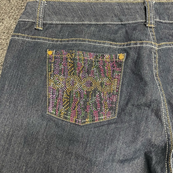 COOGI Women's Slim Straight Leg Embroidered Pockets Dark Wash Jeans Size 20W - Picture 5 of 7